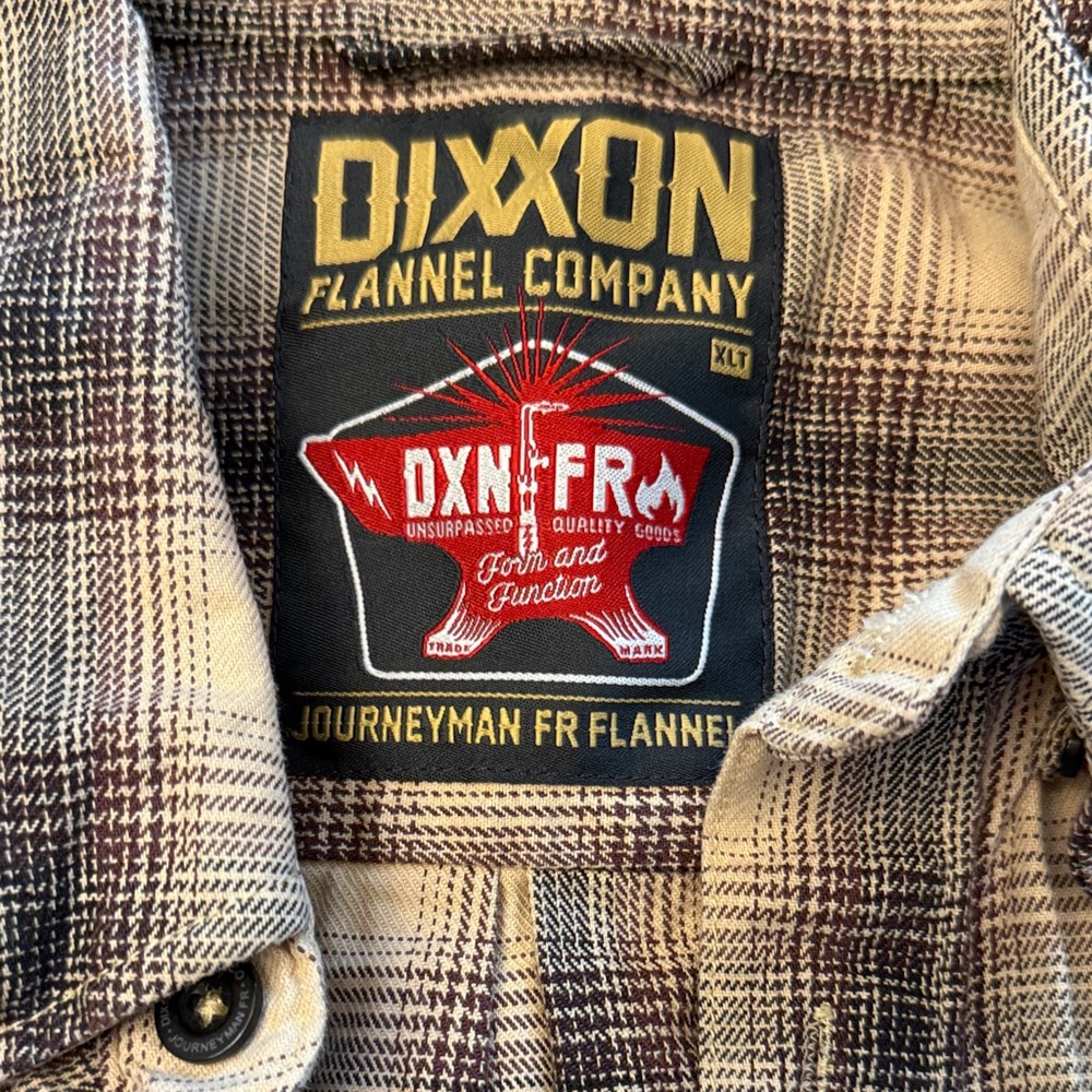 DIXXON Plaid Flannel Shirt in Brown and Cream